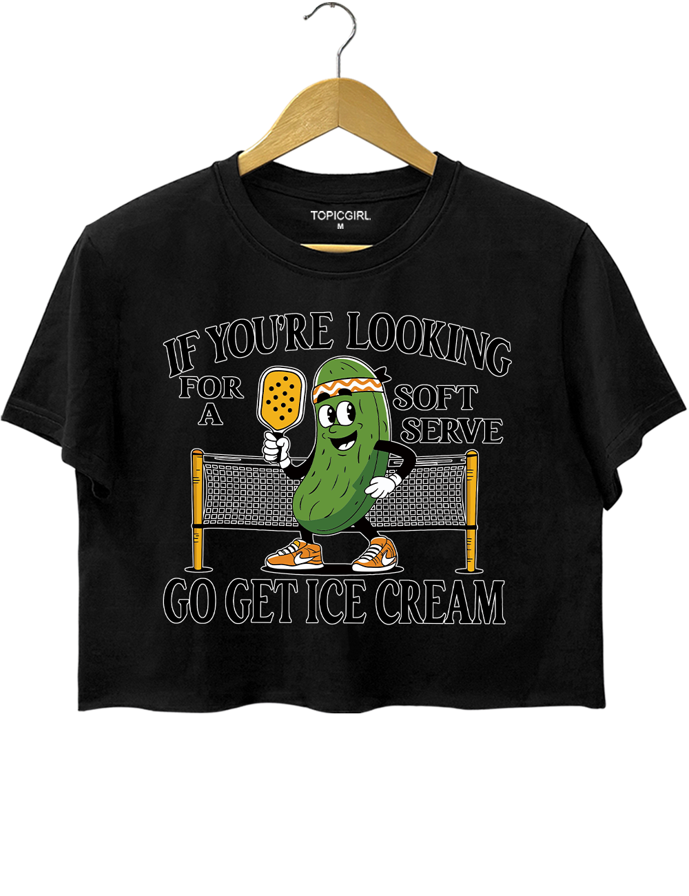 Soft Serve Pickleball Joke Crop Top