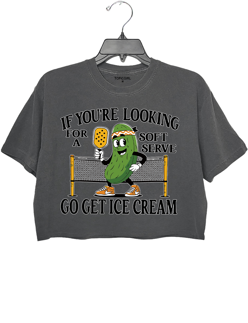 Soft Serve Pickleball Joke Crop Top