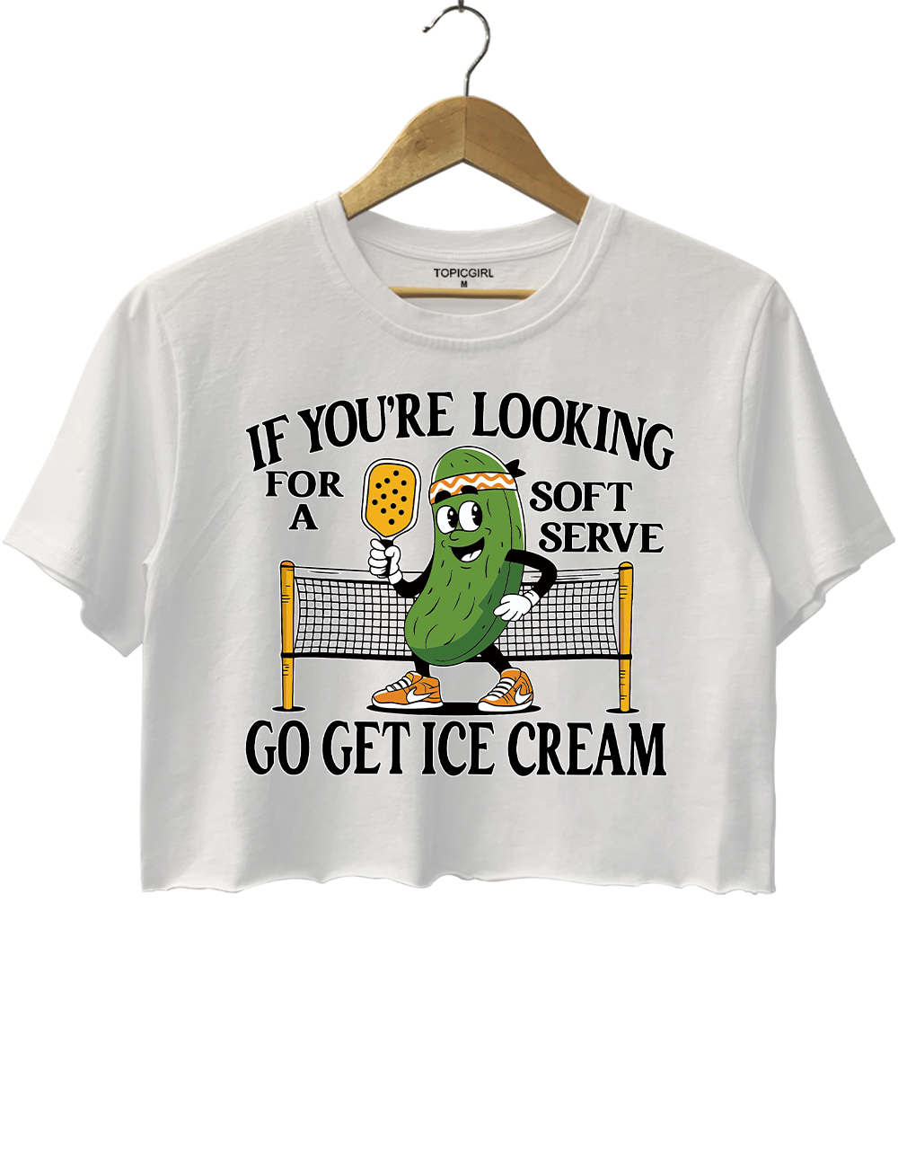 Soft Serve Pickleball Joke Crop Top