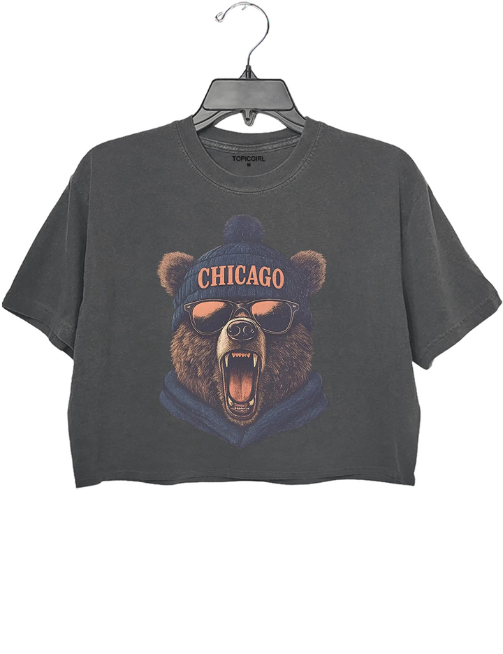 Vintage Chicago Football Crop Top