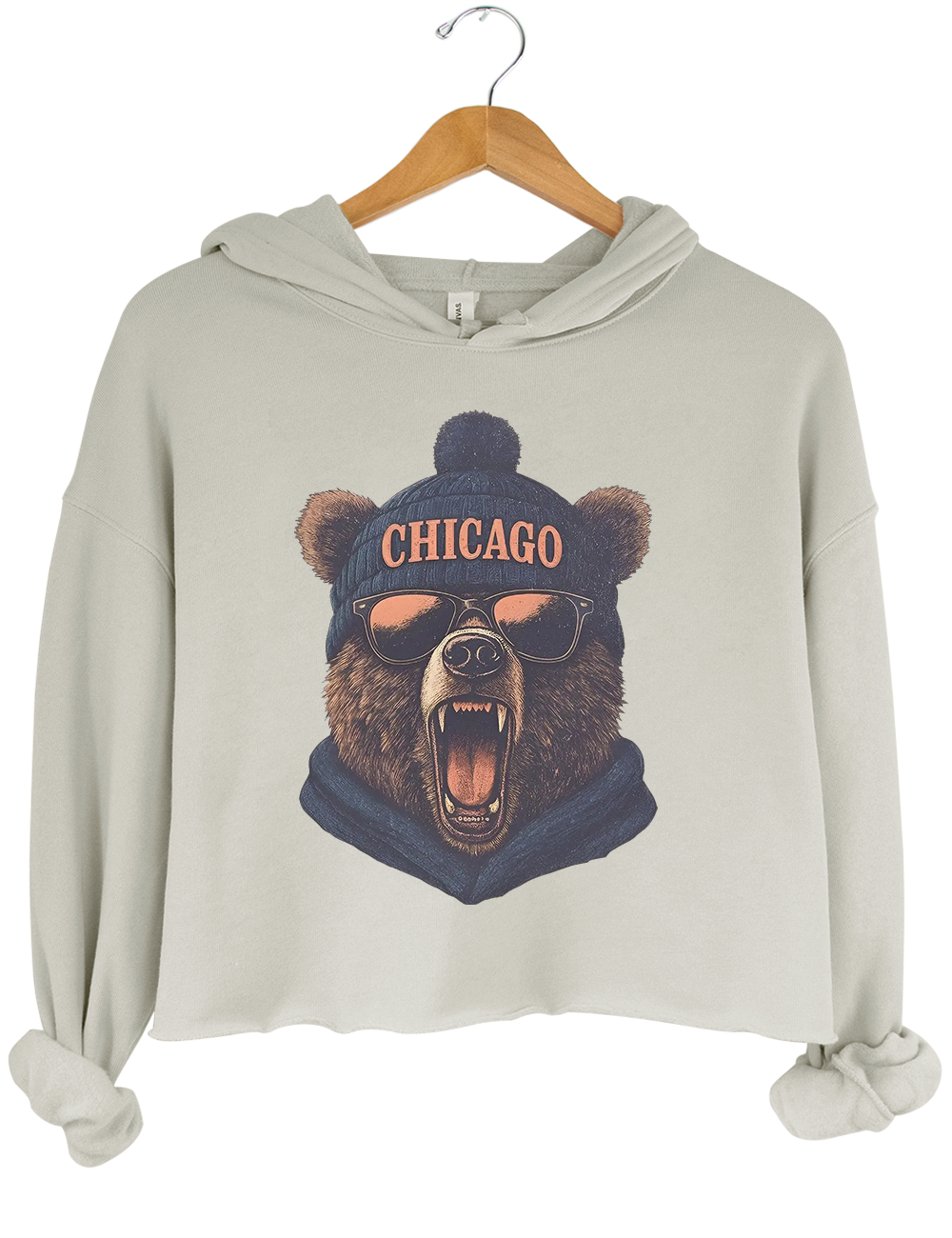 Vintage Chicago Football Crop Hoodie
