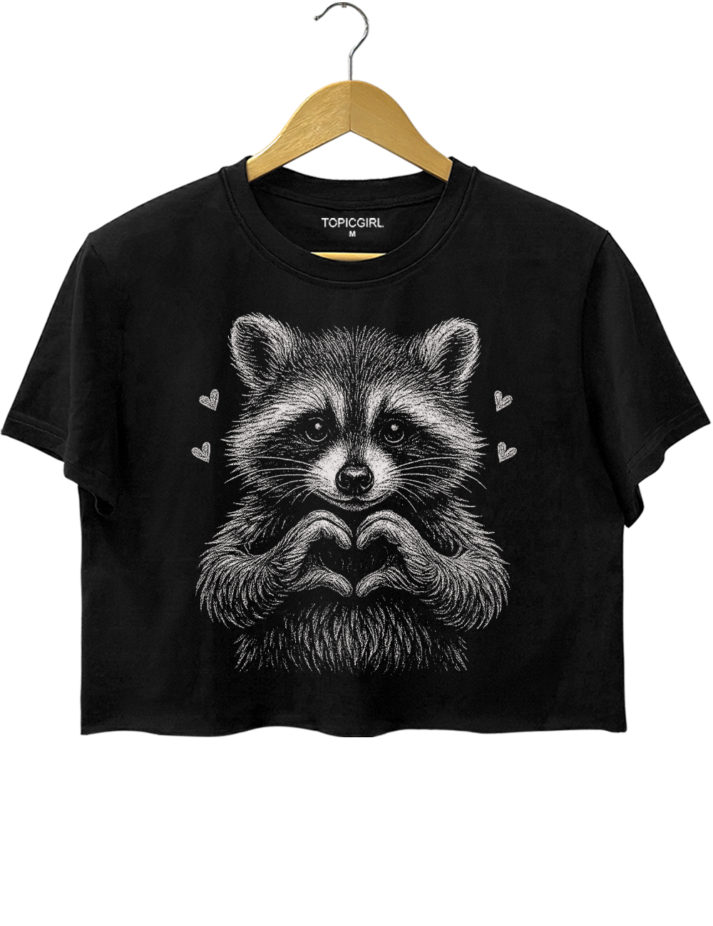 Cute Raccoon Love Crop Top