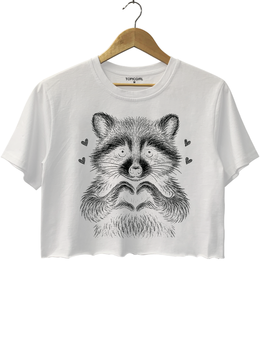 Cute Raccoon Love Crop Top