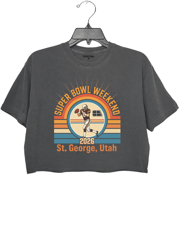 Super Bowl Weekend St. George Utah 70's Crop Top