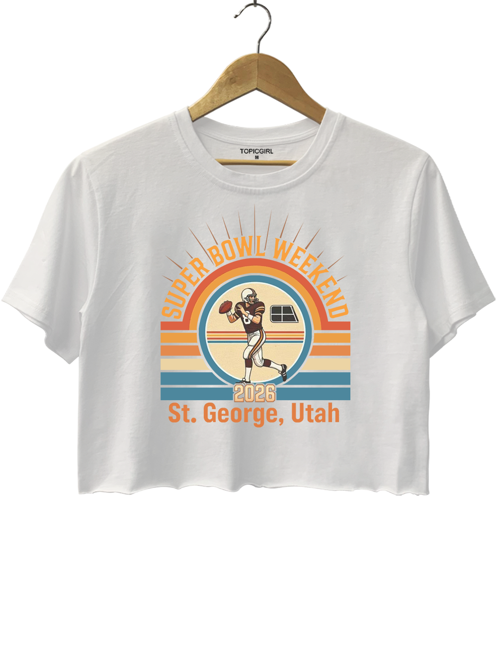 Super Bowl Weekend St. George Utah 70's Crop Top