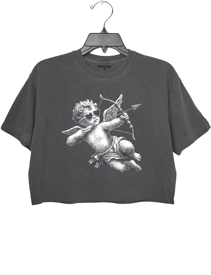 Vintage Cupid Valentines Day Crop Top