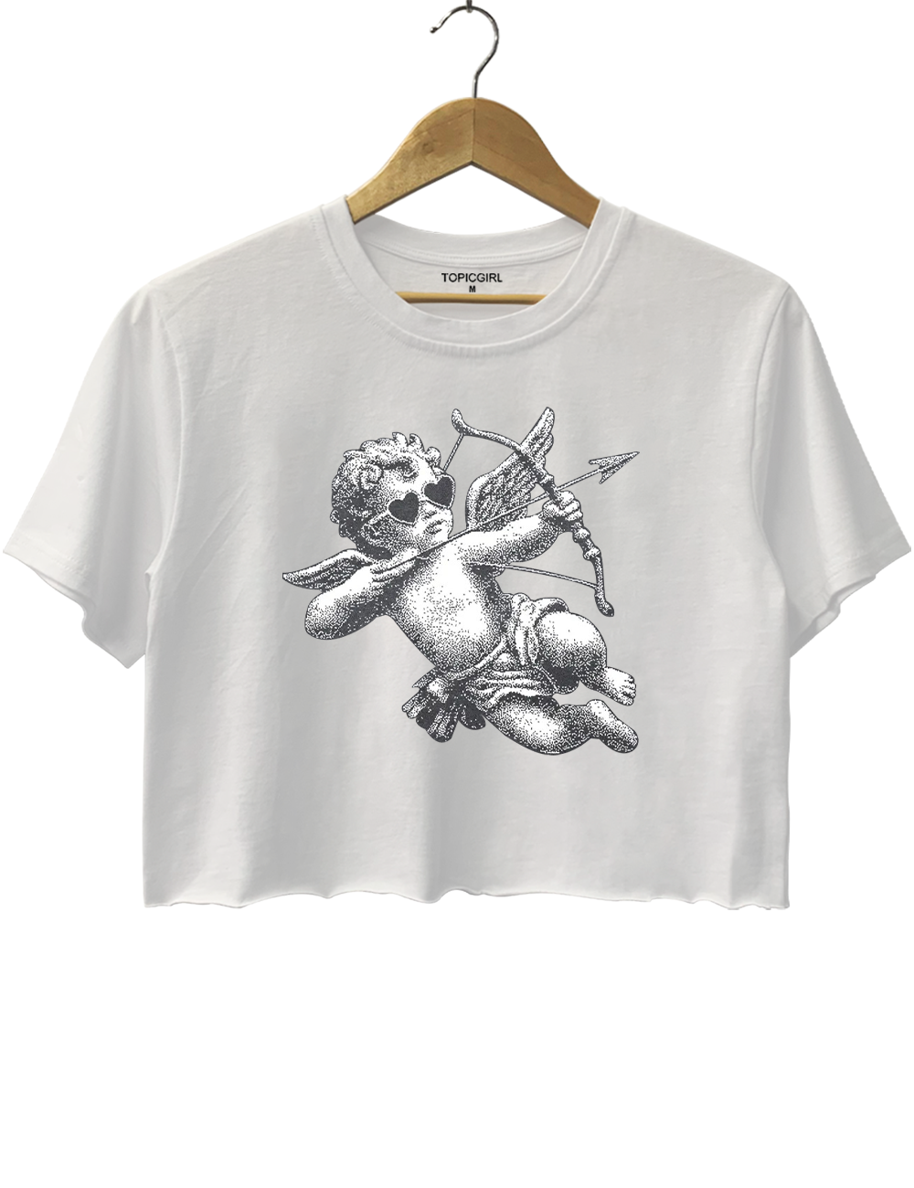 Vintage Cupid Valentines Day Crop Top