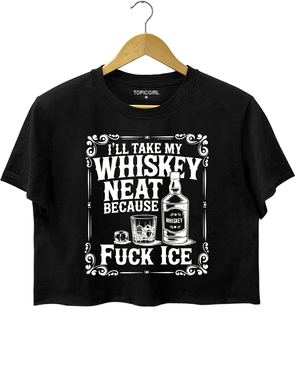 Fxxk ICE Whiskey Neat Activism Crop Top