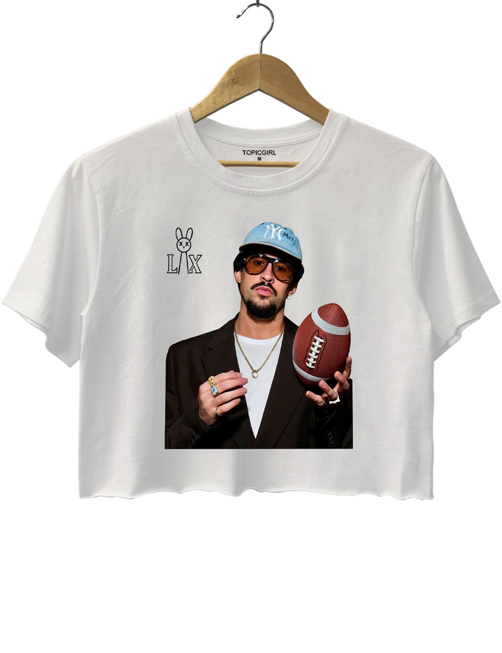 Bad Bunny Game Day Football Crop Top
