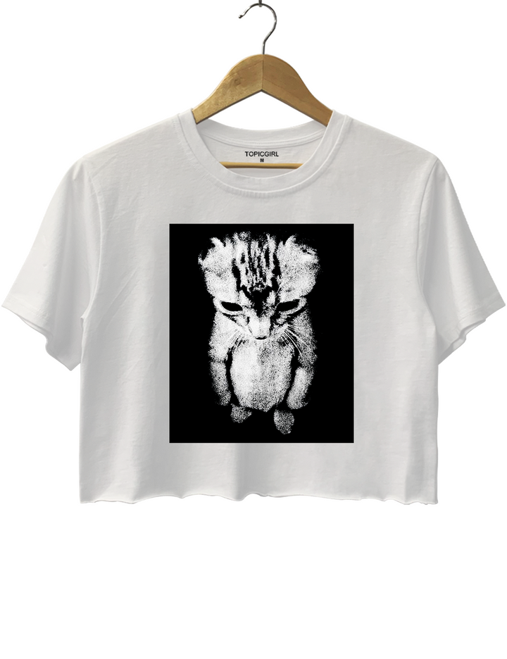 Sad Kitten Crop Top