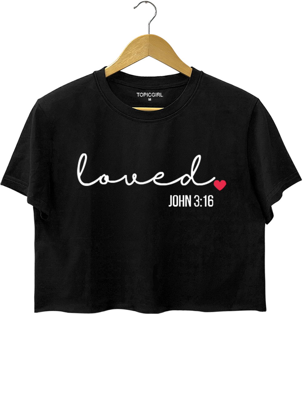 Christian Valentines Loved John 3:16 Crop Top