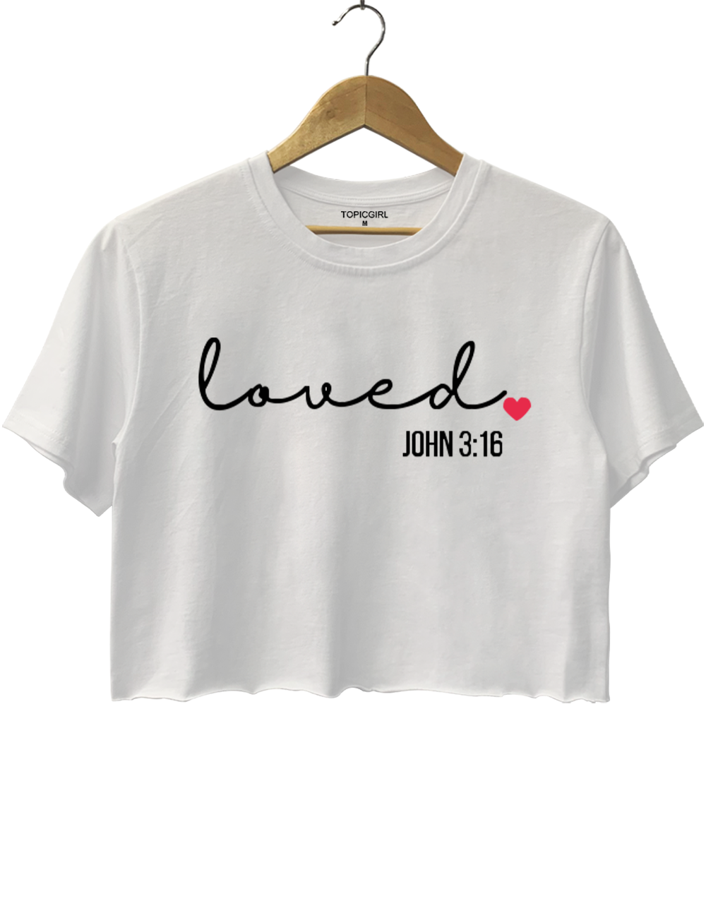Christian Valentines Loved John 3:16 Crop Top
