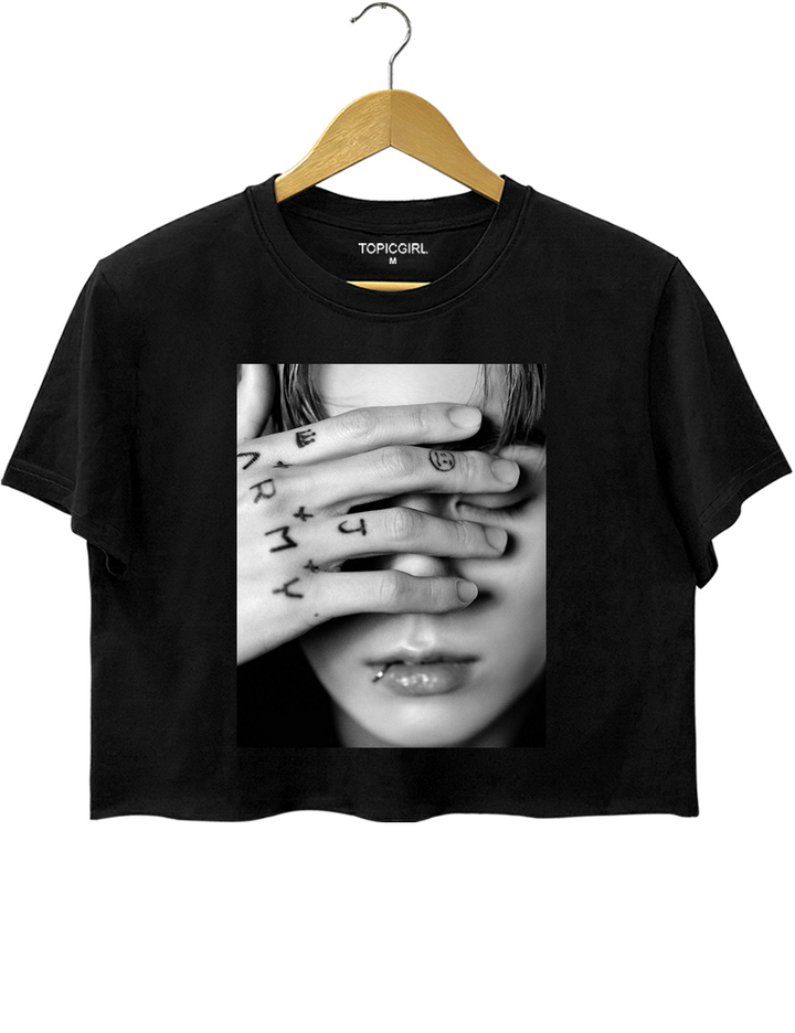 Jungkook Covering Eyes Kpop Crop Top