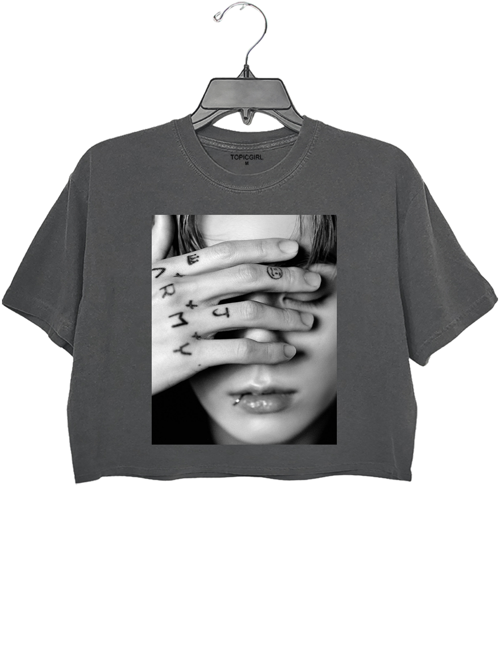 Jungkook Covering Eyes Kpop Crop Top