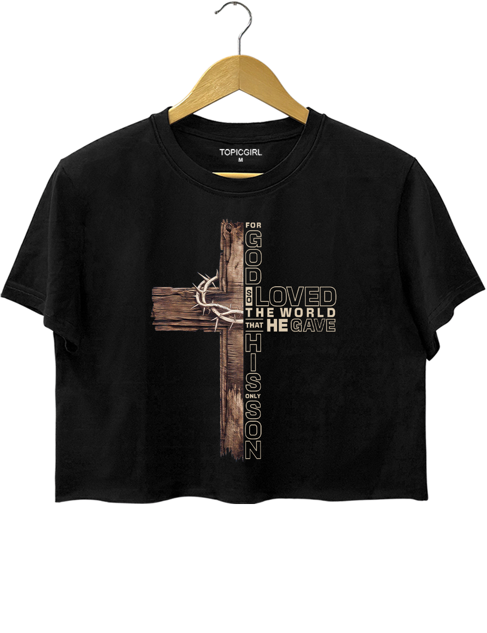 Christian Cross John 3:16 Crop Top