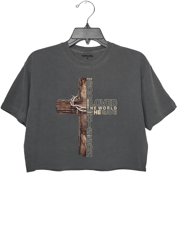 Christian Cross John 3:16 Crop Top