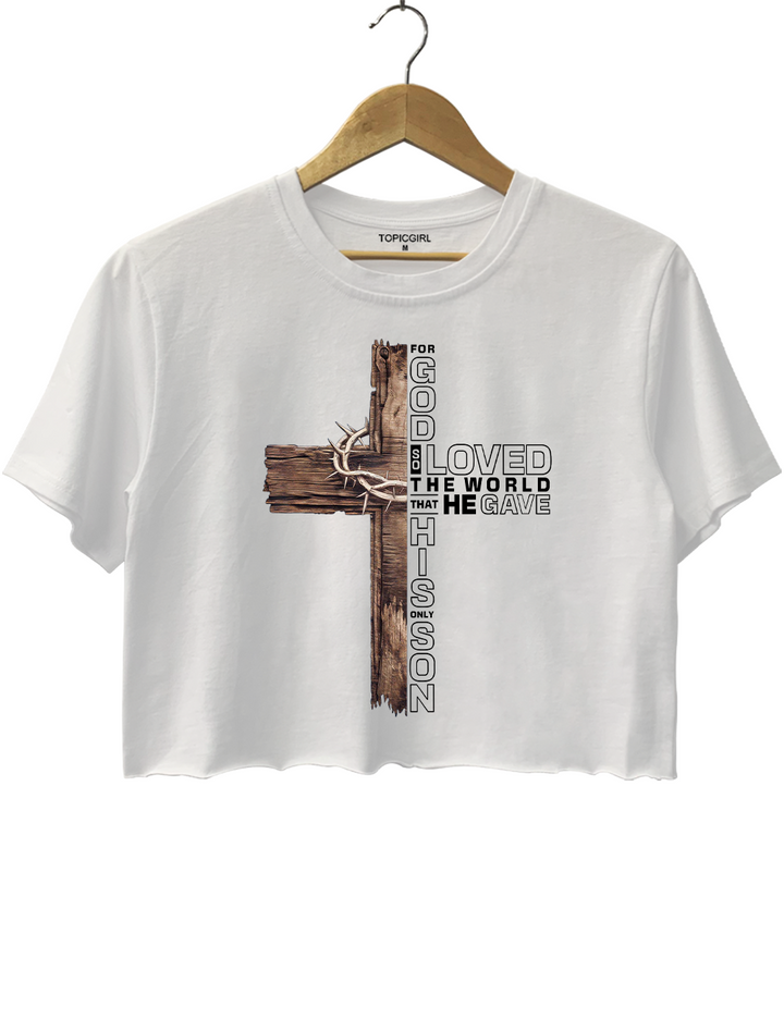 Christian Cross John 3:16 Crop Top