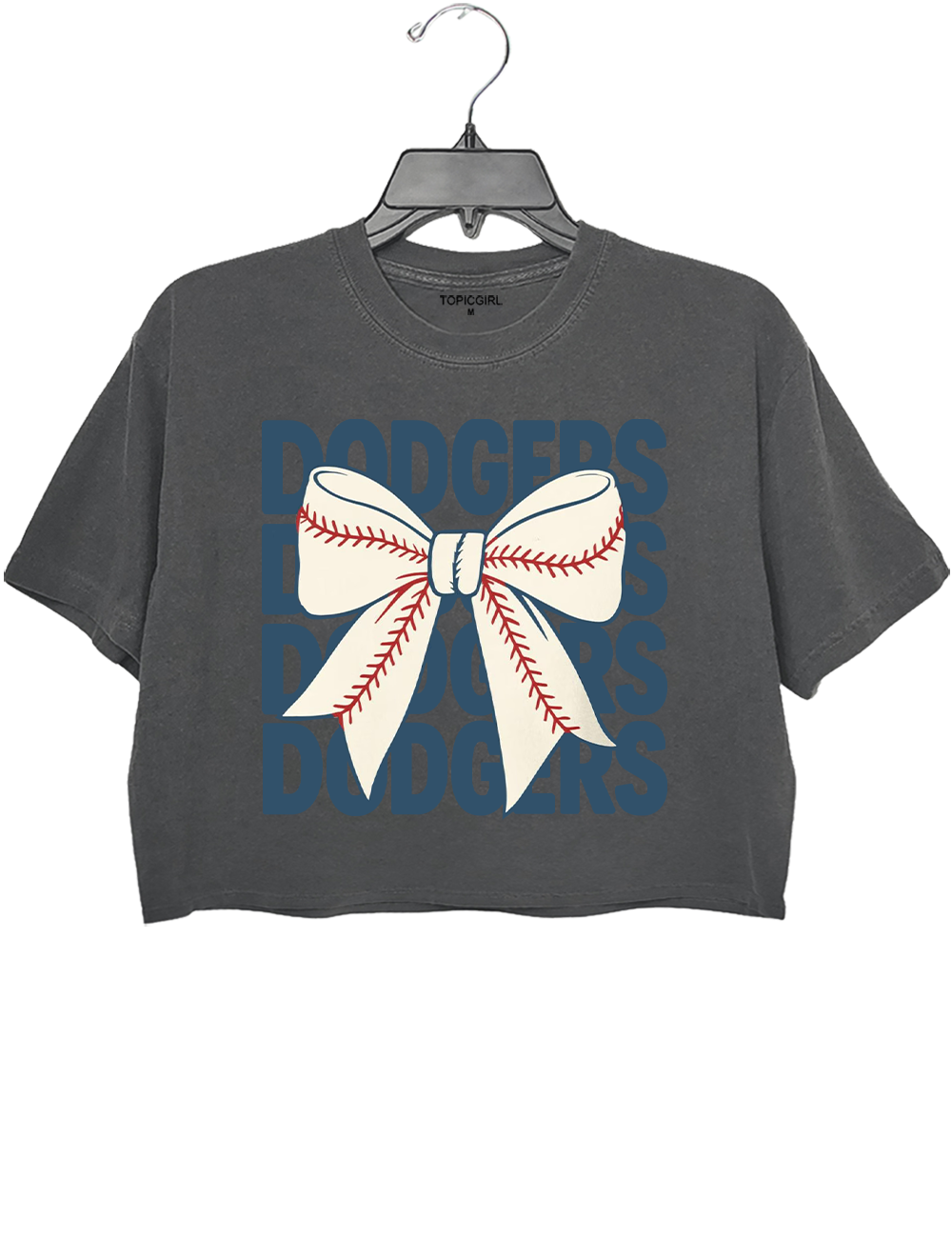 Los Angeles Dodgers Baseball Bow Crop Top