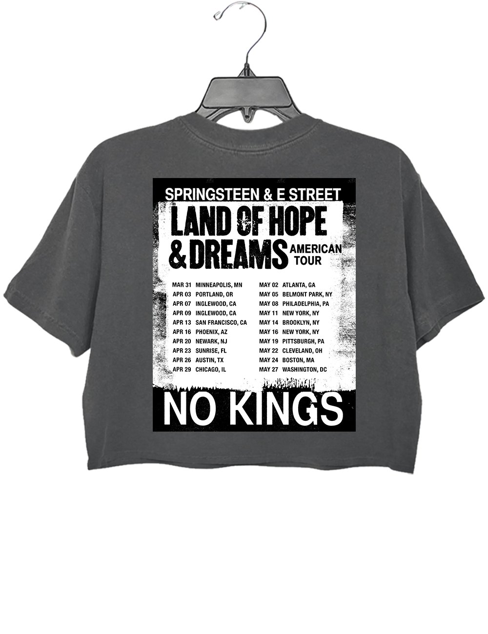 Bruce Springsteen Tour 2026 Land Of Hope & Dreams Crop Top