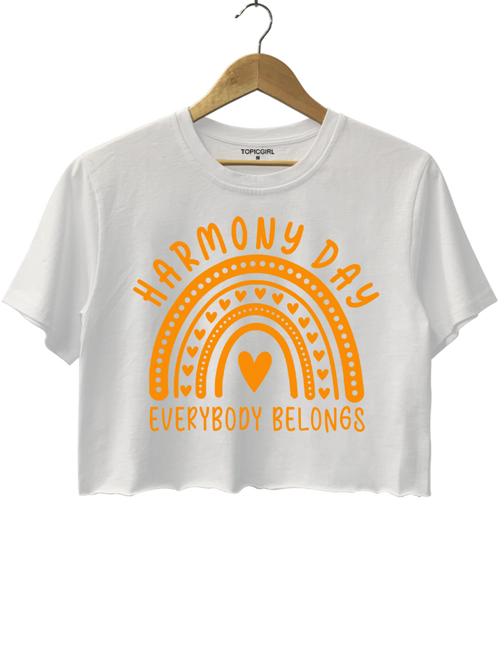 Harmony Day Everybody Belongs Crop Top