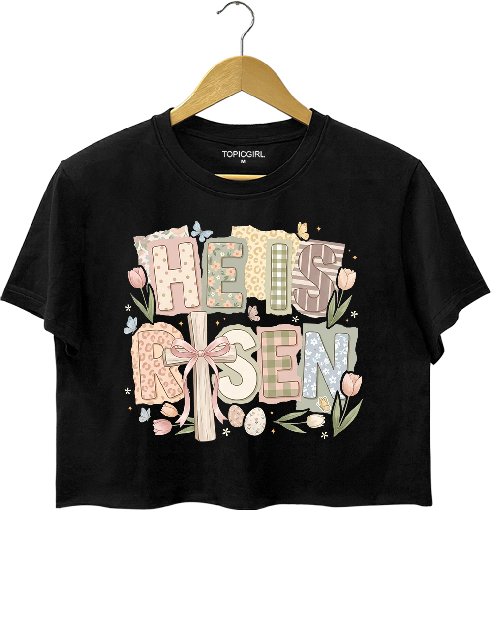 He Is Risen Easter Crop Top