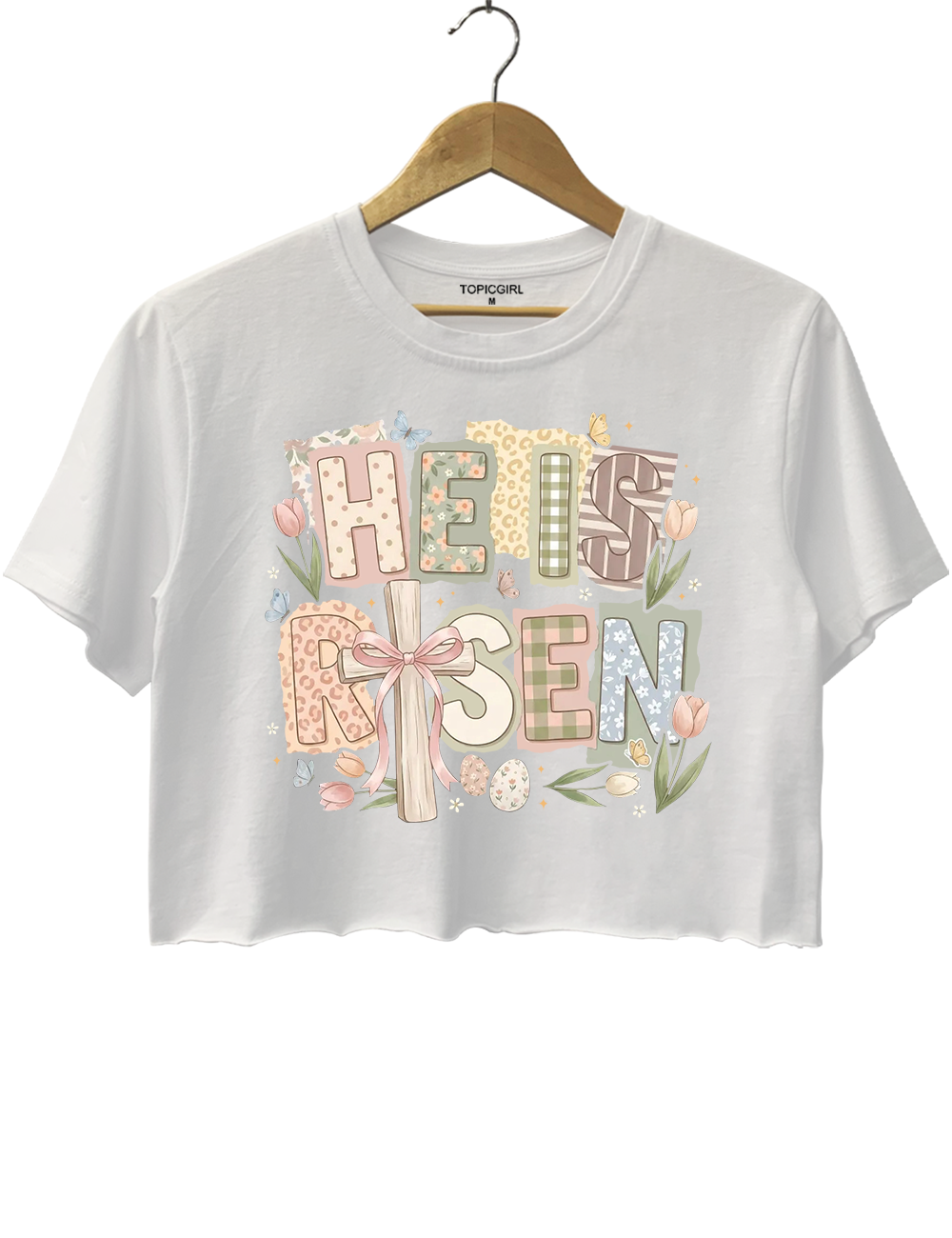 He Is Risen Easter Crop Top