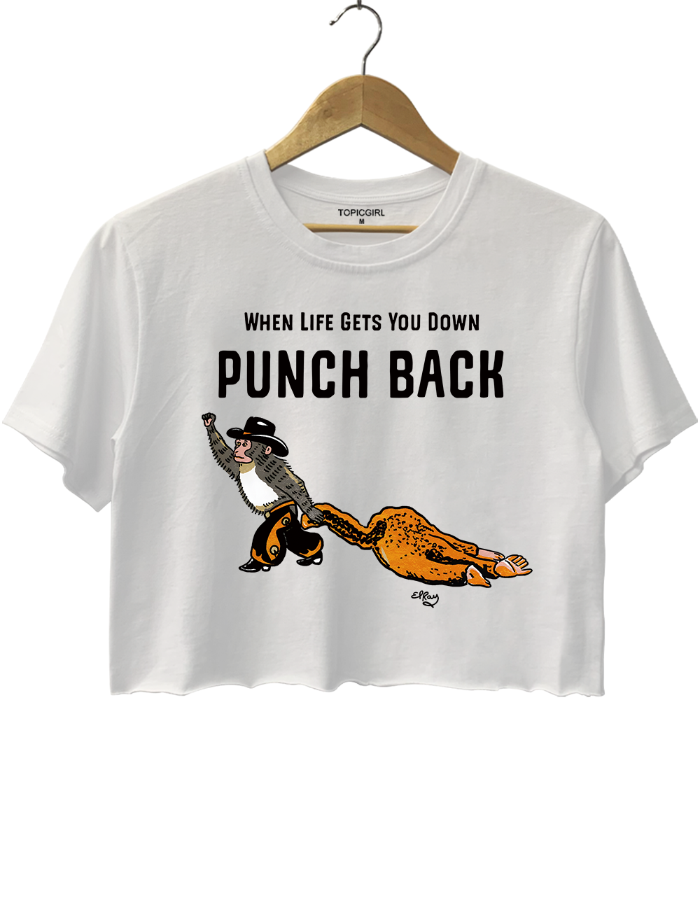 Punch Monkey Cowboy Cowgirl Love Crop Top