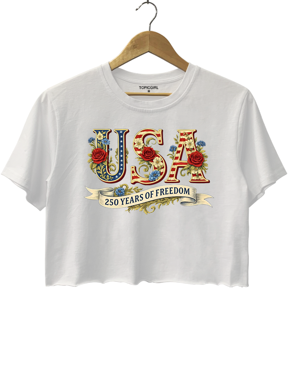 USA 250 Years Of Freedom Crop Top