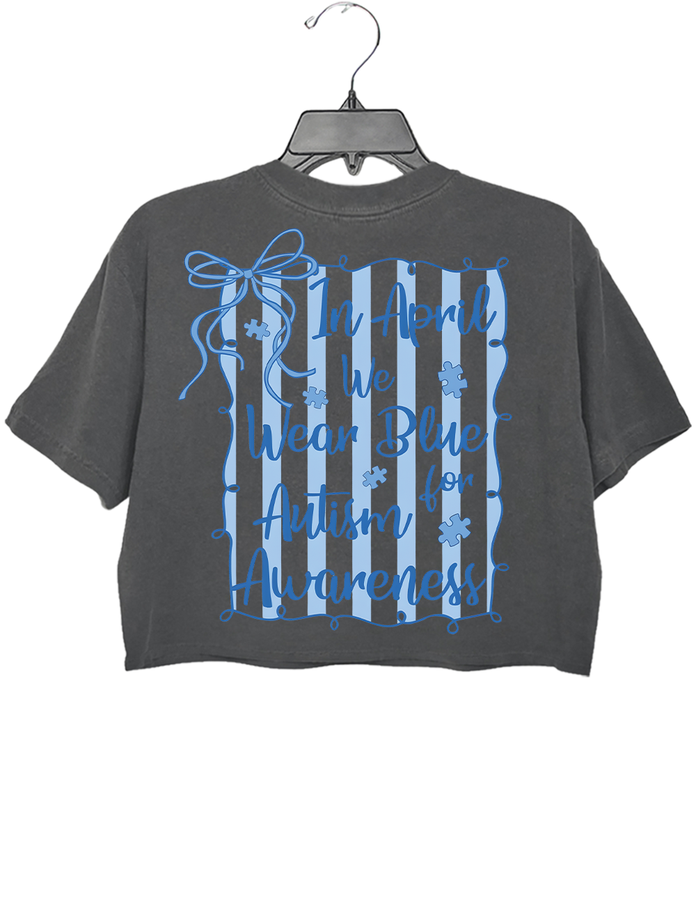 In April We Wear Blue Autism Crop Top
