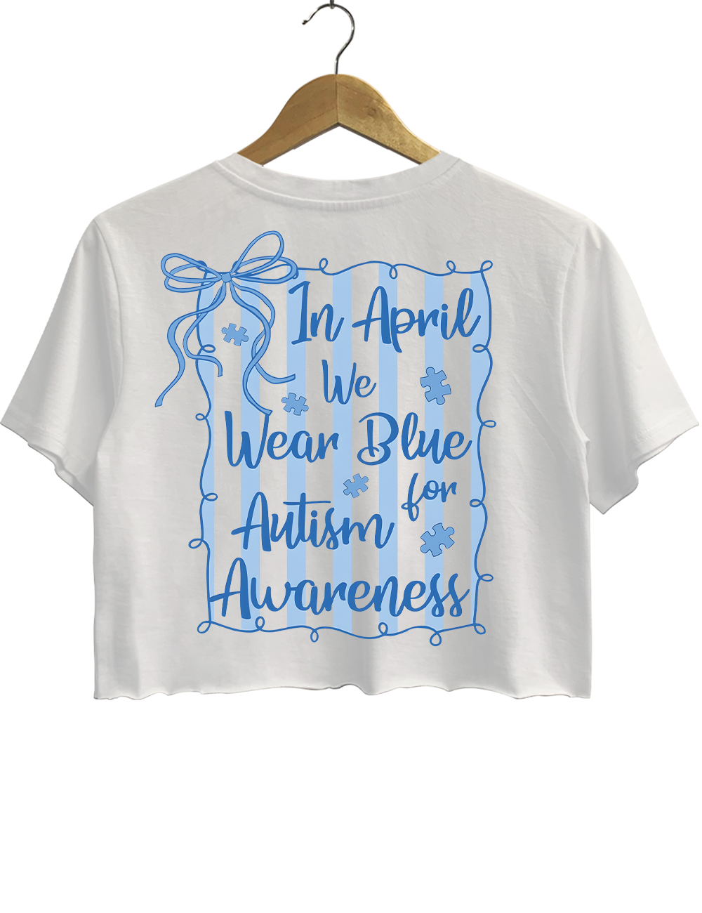 In April We Wear Blue Autism Crop Top