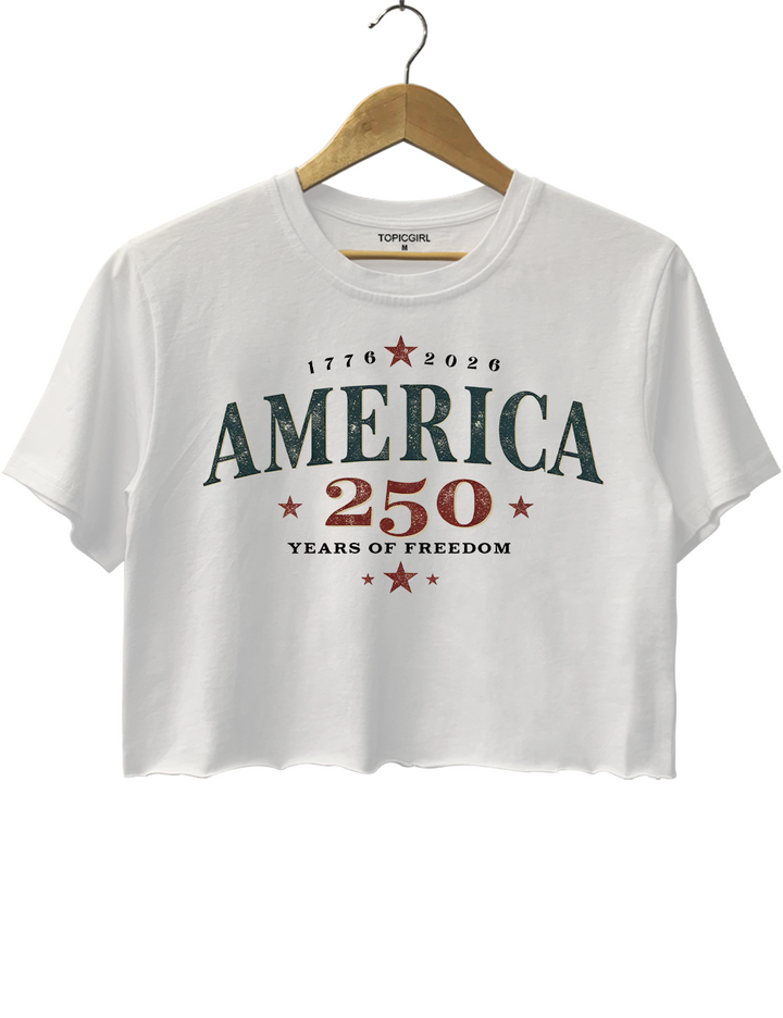 Retro USA 250th Anniversary 2026 Crop Top