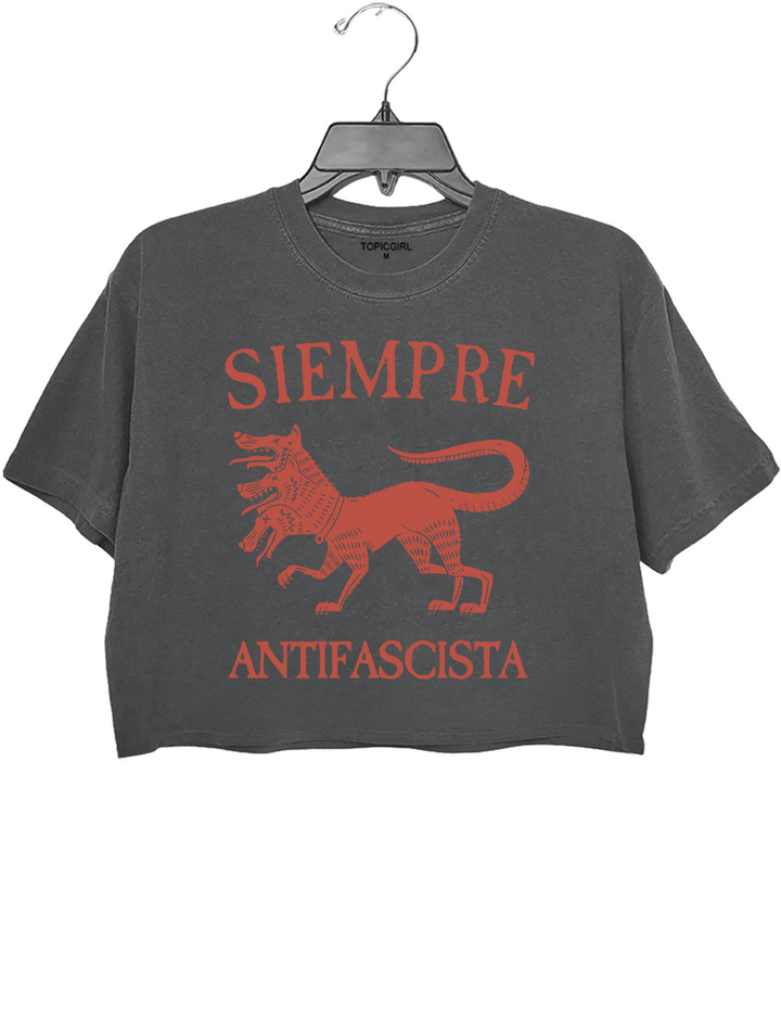 Antifascista Vintage Political Protest Crop Top