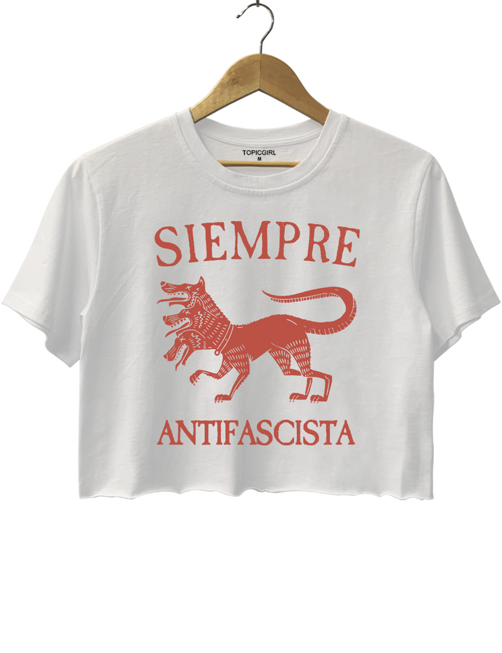 Antifascista Vintage Political Protest Crop Top