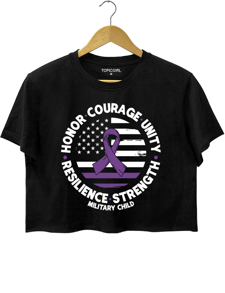 Purple Up Day For Military Kids Crop Top