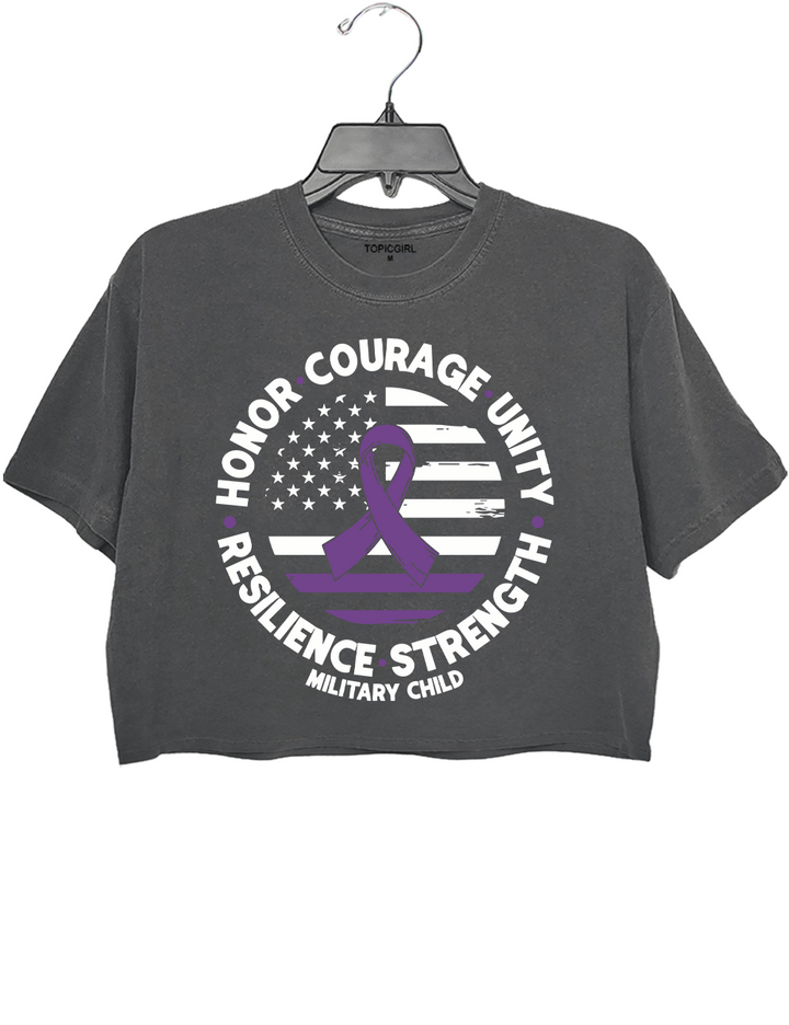 Purple Up Day For Military Kids Crop Top