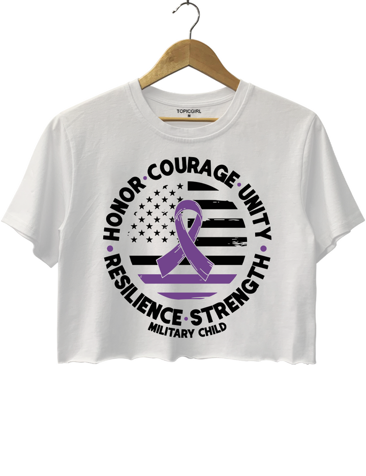 Purple Up Day For Military Kids Crop Top