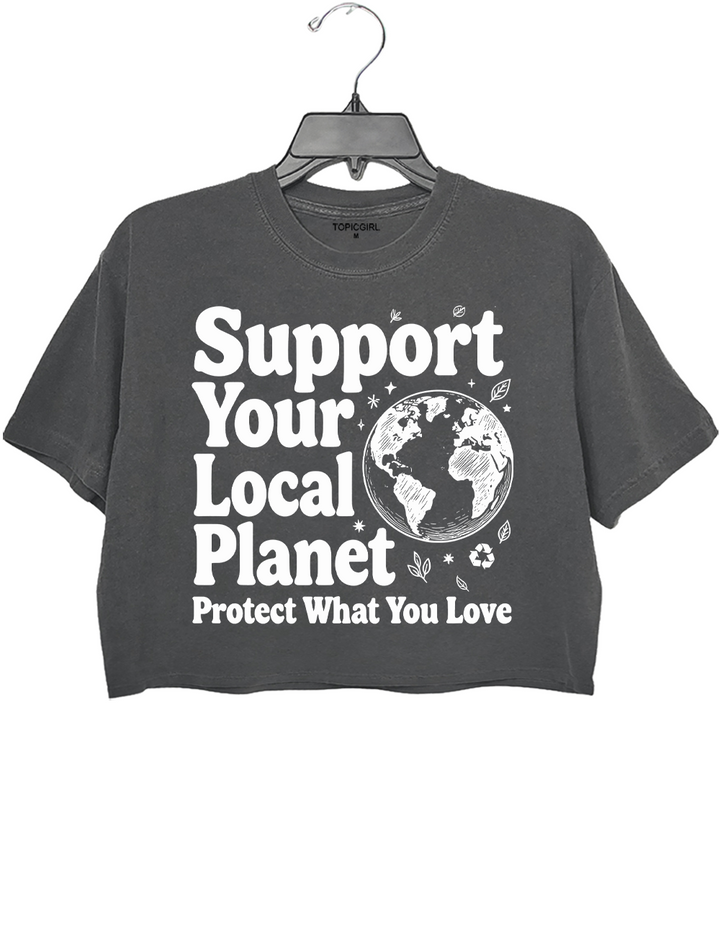 Support Your Local Planet Crop Top