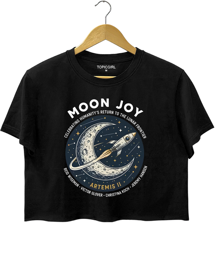 Moon Joy Artemis II Shirt Lunar Mission Crop Top