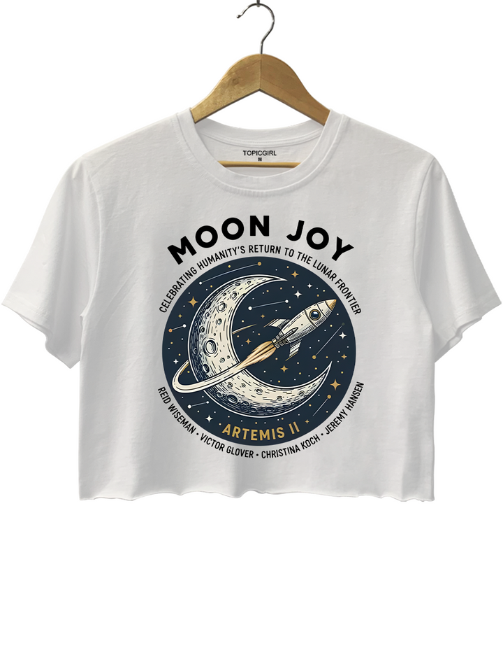 Moon Joy Artemis II Shirt Lunar Mission Crop Top