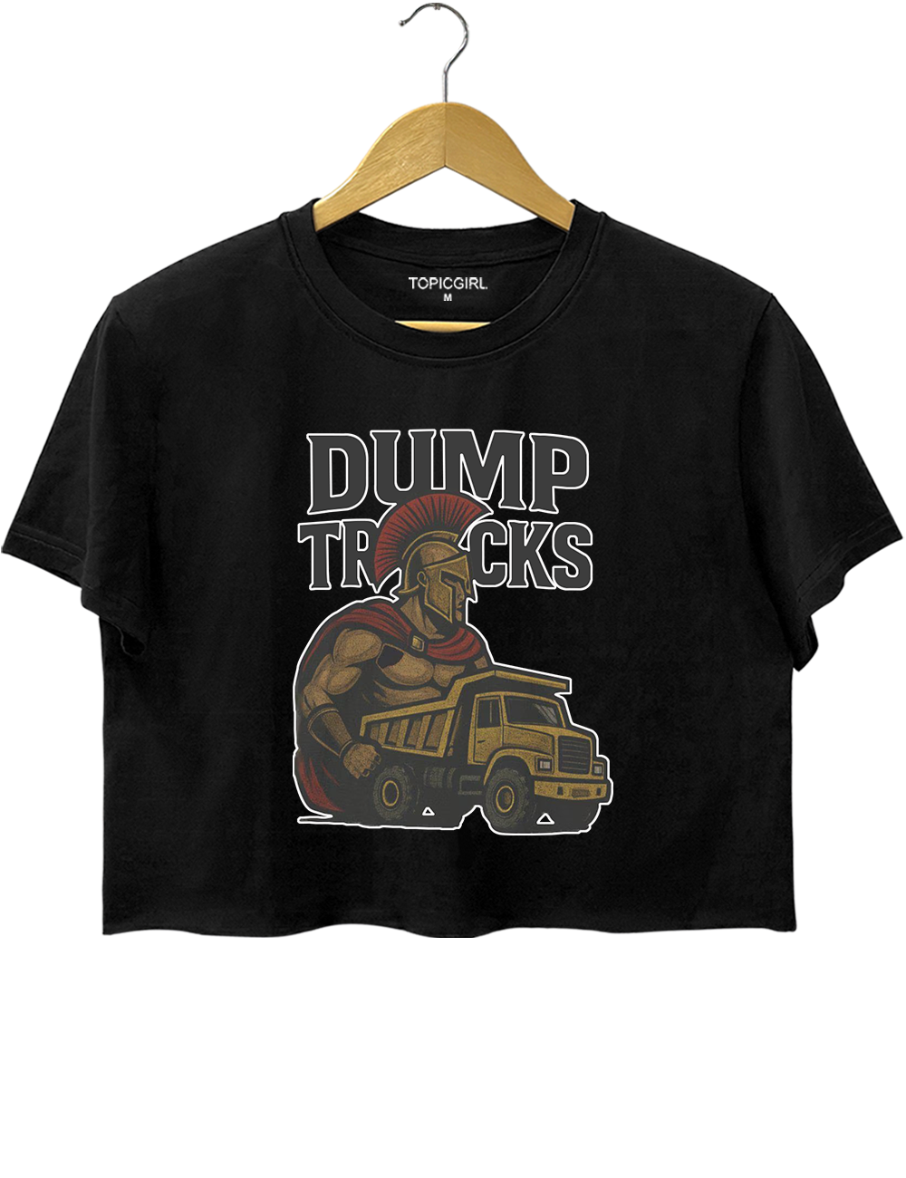 Spartan Warrior with Dump Truck Funny Spartan Butt Crop Top