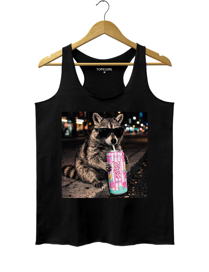 Raccoon Cotton Candy Drink Tank Top