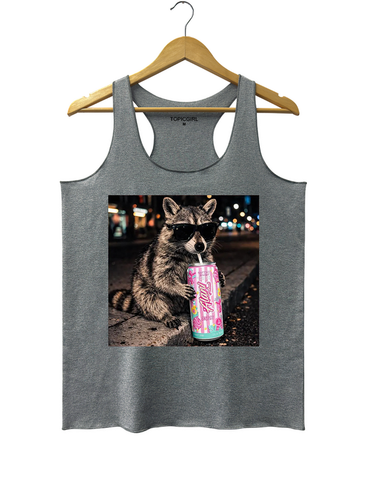 Raccoon Cotton Candy Drink Tank Top