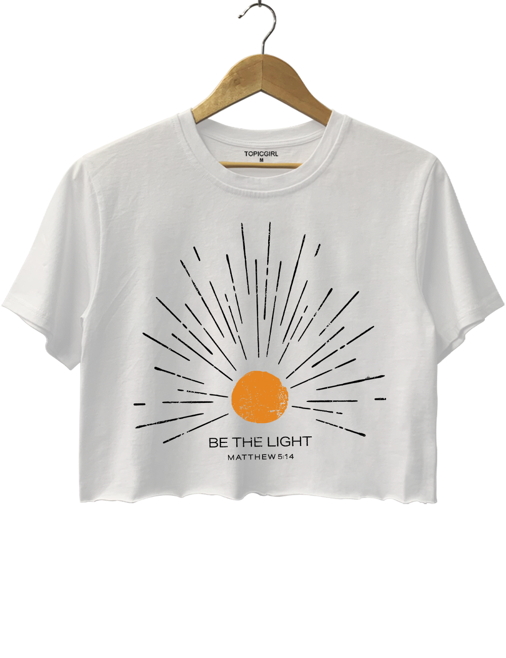 Be The Light Mathew 5 14 Sunburst Vintage Bible Verse Christian Crop Top