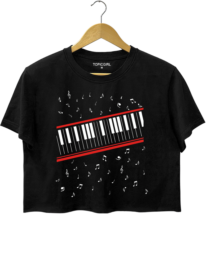 Michael Jackson Beat It Piano Keys Crop Top