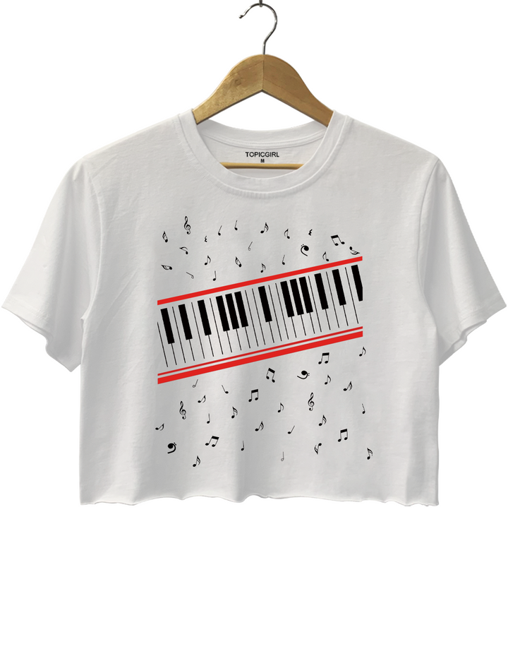 Michael Jackson Beat It Piano Keys Crop Top