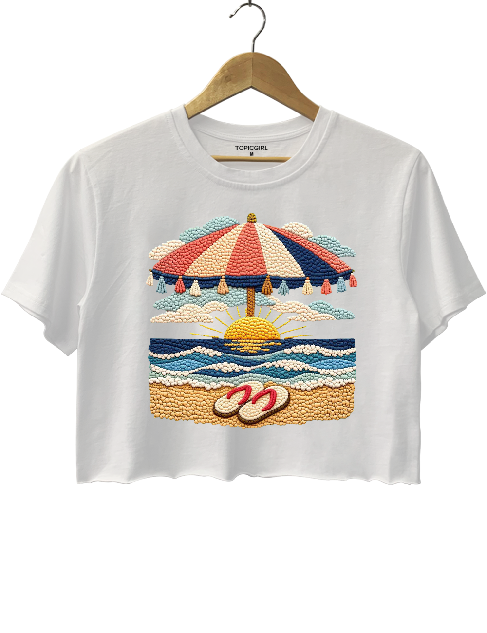 Beach Sunset Print Crop Top