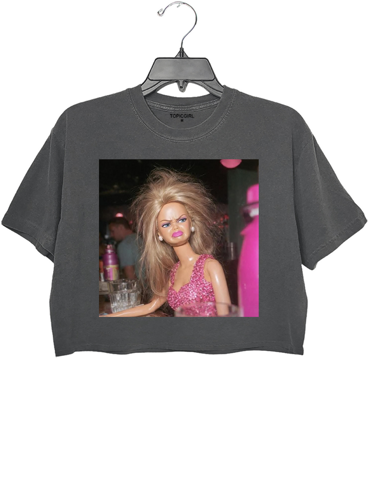 Barbie Frowny Face Crop Top