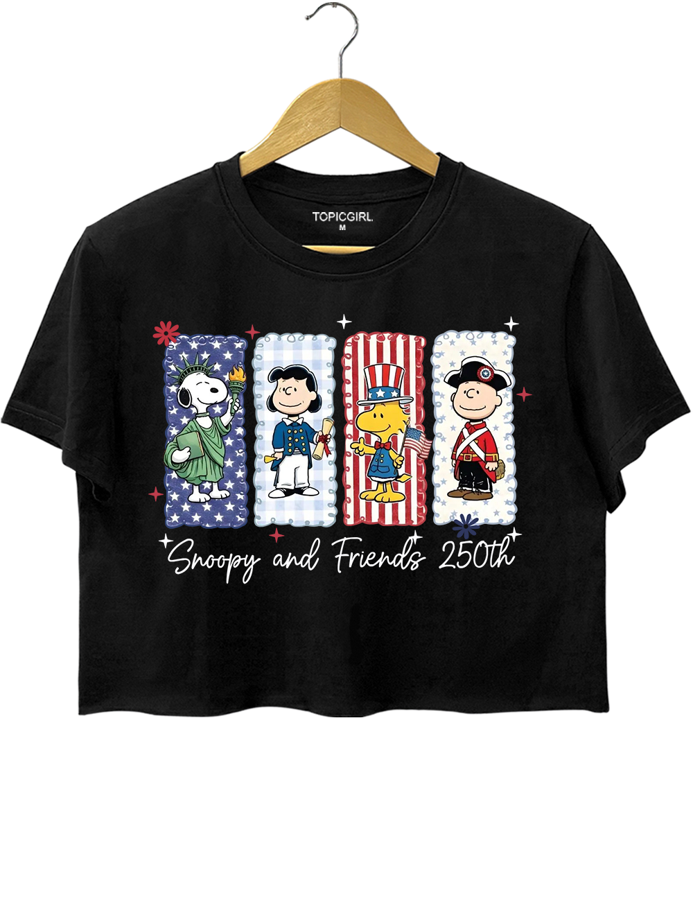 Patriotic Dog America 250 Anniversary Crop Top
