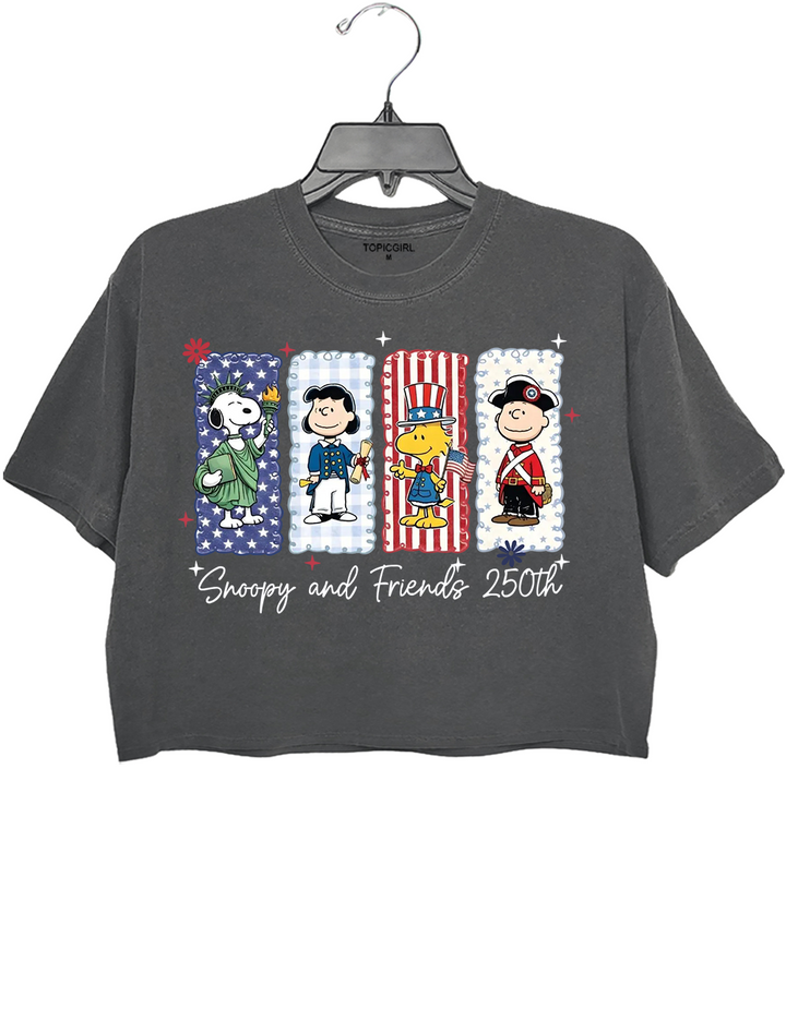 Patriotic Dog America 250 Anniversary Crop Top