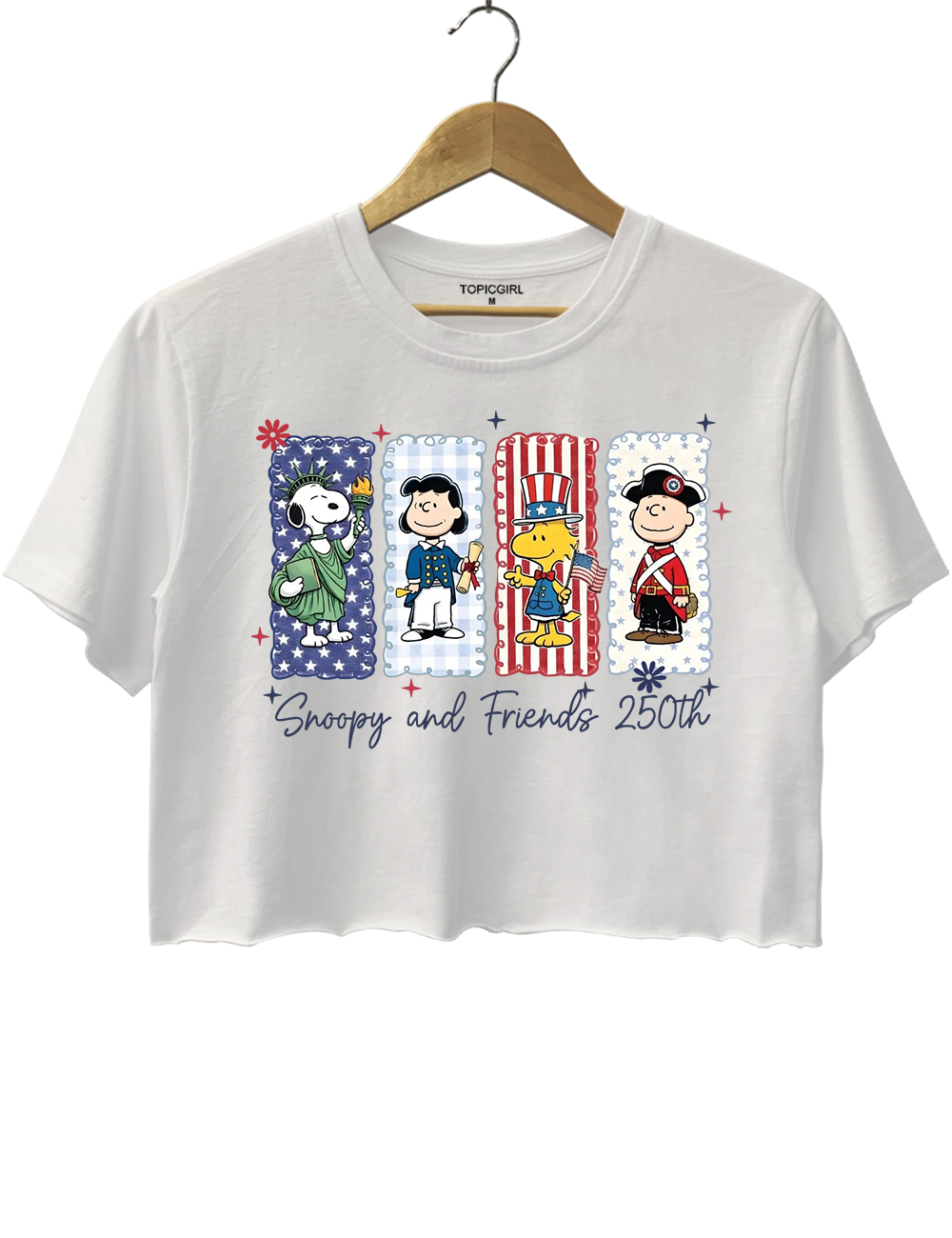 Patriotic Dog America 250 Anniversary Crop Top